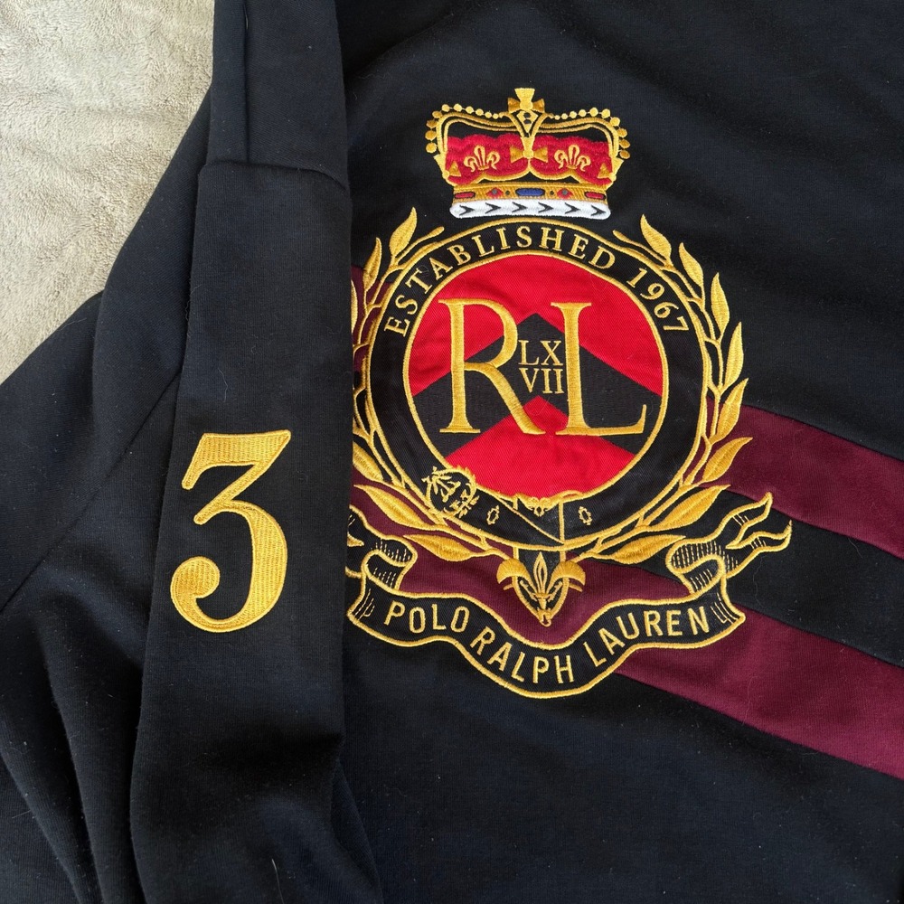 Polo Ralph Lauren Mens XXL Black Crest Graphic Sweatshirt Long Sleeve LSCNM1 - Picture 3 of 7